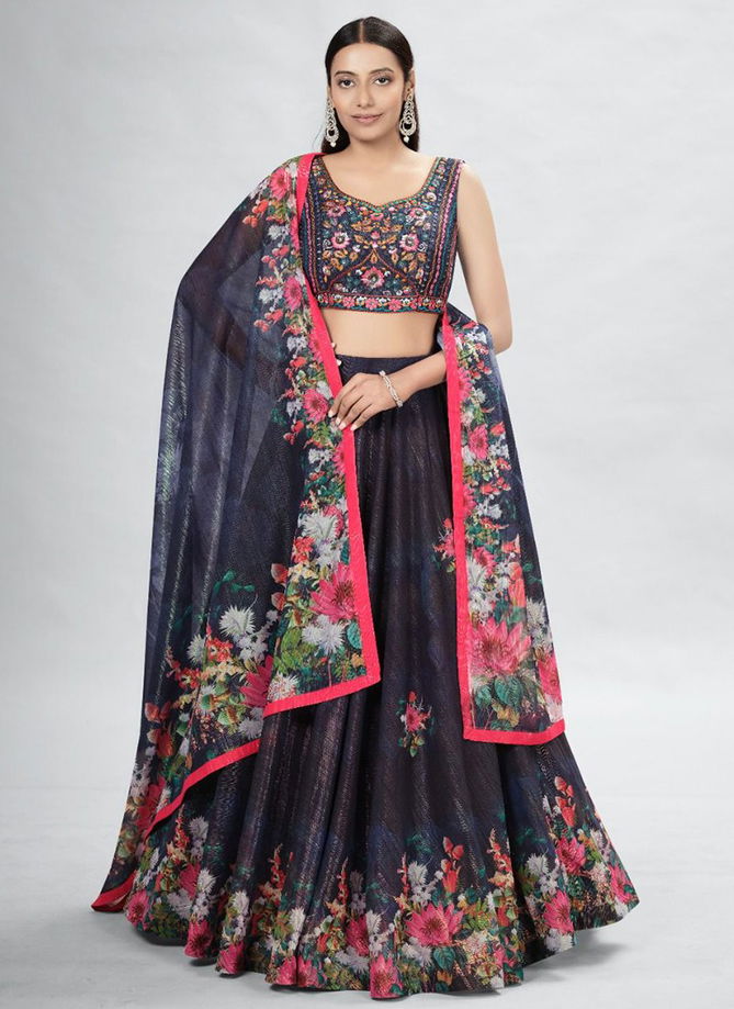 Navy Blue Colour Mirable Vol 02 Dressetive New Latest Designer Party Wear Silk Lehenga Choli Collection 4102